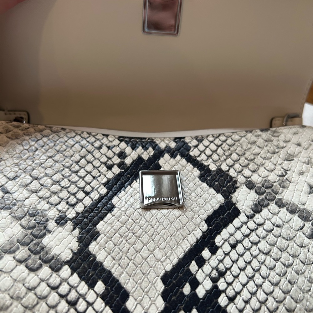 Tory Burch Snake Print Clutch - Black and Gray - Picture 7 of 13